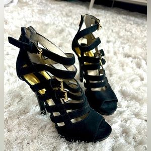 Michael Kors Black Suede platform high heels, size 9.5